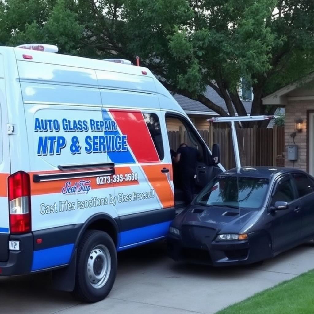 Local mobile auto glass service vehicle